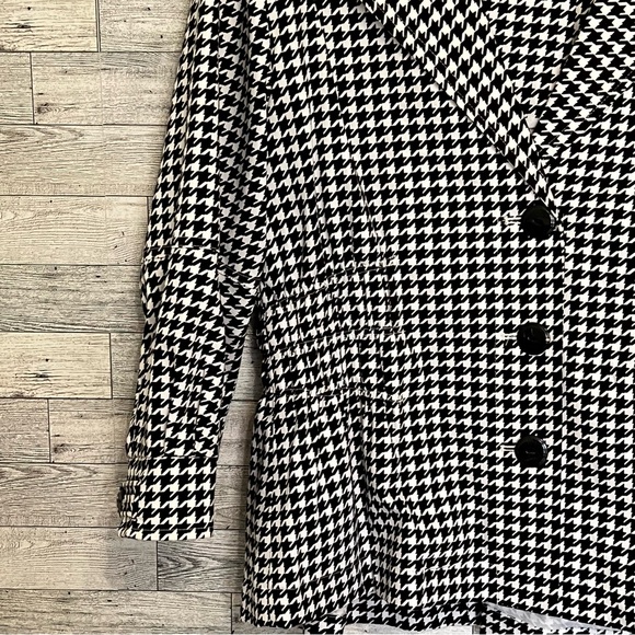 Black & White Size Large Houndstooth Jacket By Joan Rivers Elastic Waist Dainty - Picture 5 of 10